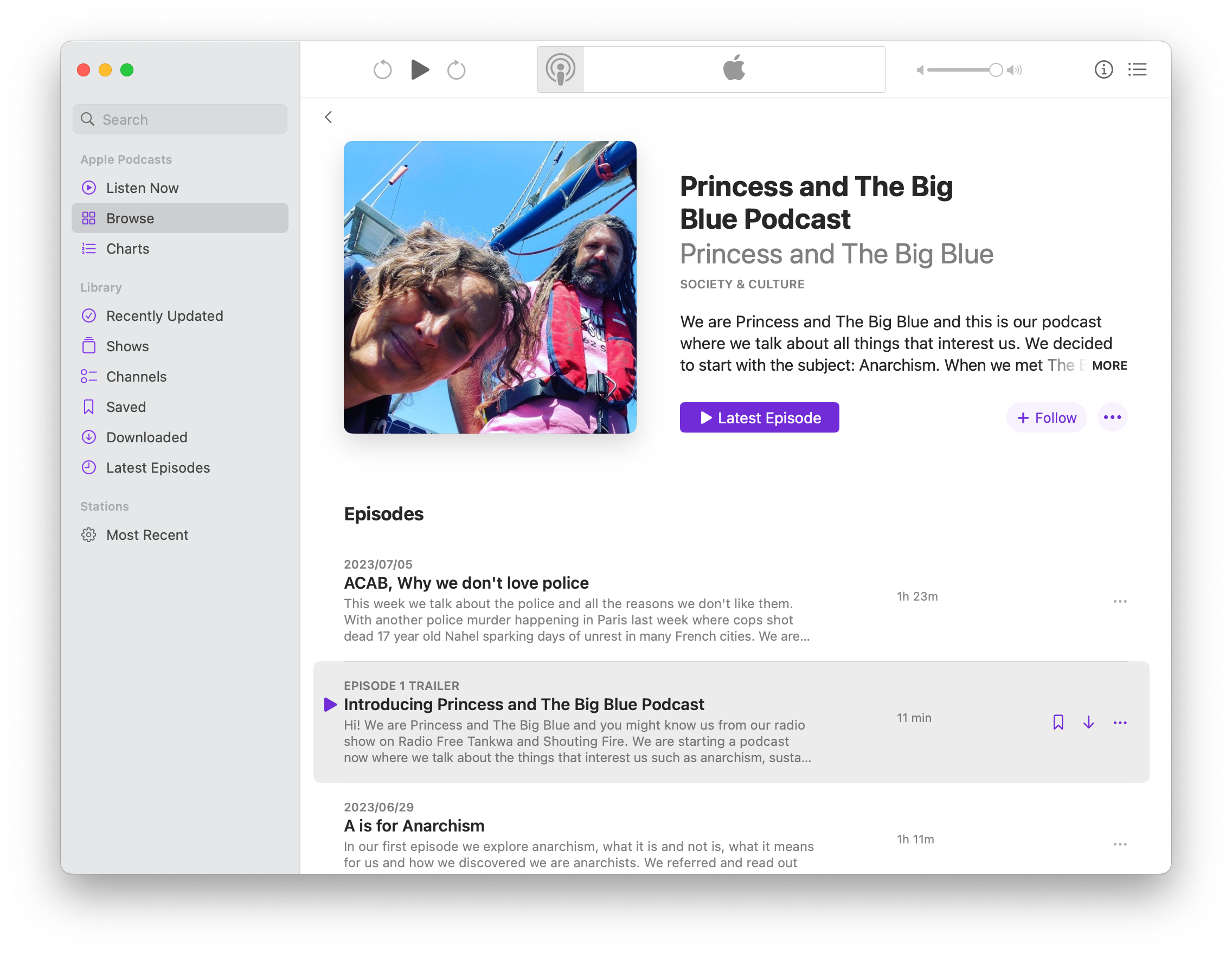 Princess and The Big Blue podcast on Apple Podcasts Screenshot